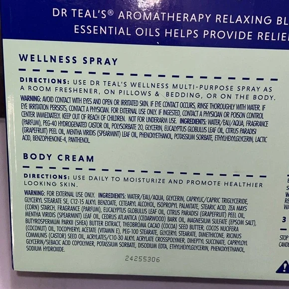Dr Teals Aromatherapy Stress Relief 5 Piece Gift Set Eucalyptus Citrus Spearmint